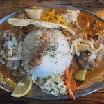 ララカレーハママツ - 右側がチキン、左側がポーク