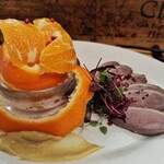 ビストロ マキムシ - 紅まどんな（高級みかん）&仔鴨パストラミ2,200円税抜