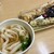手打ちうどん こげら - 料理写真:かけうどん 小、ゲソ天、ちくわ天