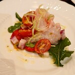 まちのイタリアン ワイン酒場 con le mani - 活〆イキダイのカルパッチョ