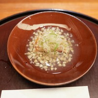 日本料理 太月 - クエの朧蒸し、そばの実の餡