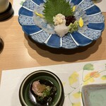 割烹 真 - カワハギ肝ポン酢