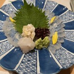 割烹 真 - カワハギ肝ポン酢