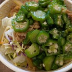 すき家 - かつぶしオクラ牛丼ライト、アップ