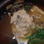 俺のうなぎ - 2014年12月：鰻懐石(\7000+税+サービス料10%)…小鍋：レンコンのお団子の中にすっぽんの身もはいっていました　