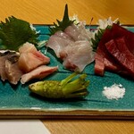 鎌倉野菜 まつだ家 Second Step - 塩と本山葵で楽しむ刺身三点盛りx 2