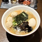 麺や 虎徹 - 味噌らあ麺　奥久慈卵の味玉　つくば鶏つくね(3ヶ)