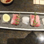 お造り　鮪・カンパチ・クエ