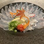 こきゅう 別邸 - フグの薄造り接写