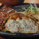 武州うどんあかねandみどりダイニング - うどん屋さんのハンバーグセット1230円