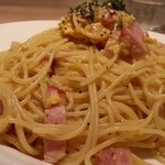ハシヤ - 卵とベーコンのスパゲティ大盛　2014.12