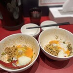 くにまつ＋武蔵坊 - ハーフ&ハーフ（ごはん〜温玉に変更）