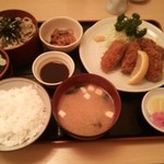 黒潮庵 - カキフライ定食（冷たいおそば）