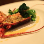 連理 - 「伊勢海老の炙り焼き 採れたて野菜に白ワインバターソース」