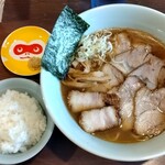 中華そば フレッシュさ凸 - チャーシュー麺1100円+小ライス100円+三陸ジンジャー50円-1250円