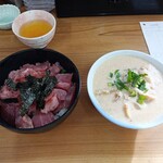 新竹三楽 - 生マグロ丼+かす汁