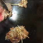 鉄板焼 しゃぶしゃぶ 牧野 - じゃんじゃん焼きを頂きます