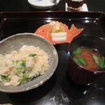 日本料理 晴山 - 食事です。味噌汁のバランスも良いですね。