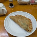 お好み焼たまちゃん - ふんわり優しい口当たりのねぎコロ焼…醤油をかけて頂きます。