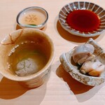 鮨 つきうだ - いわしのつみれ汁、磯つぶがい