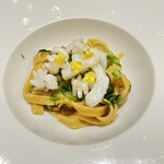 Ecru 117 - 炭火焼きアオリイカと菜花のタリオーニ