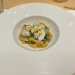 Ecru 117 - 炭火焼きアオリイカと菜花のタリオーニ