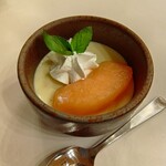 黒部サンバレーホテル - 水菓子（焼き芋プリン、林檎コンポート、生クリーム、ミント）