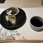 広島 鮨 天ぷら いわい - アワビをこんなふうに