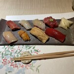 広島 鮨 天ぷら いわい - まさかのお寿司七巻