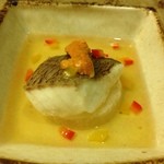 和が家 - 白身魚餡かけ海胆乗せ