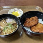 レストラン 水仙 - オススメCセット。ソースかつ丼＋ミニ中華そば。