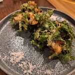 寿司割烹酒場 ゐまる - 牡蠣と春菊のかき揚げ