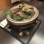 京懐石 美濃吉 竹茂楼 - 黒鮑と但馬牛フィレの炭火焼き