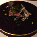 フレンチ割烹 宿 - 鮪のトロの藁炙り