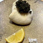 美味いもん屋 わ多なべ - フグ白子とキャビア　白子が子供のげんこつサイズくらいある！