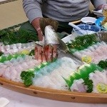 民宿海鳳 - 刺身の船盛り