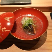 とり茶太郎 - 椎茸と鴨団子のお椀
