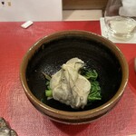 料理 むら上 - 牡蠣とほうれん草
