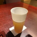 銀座うち山 - ビールグラスも秀逸です