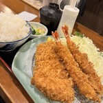 がってん - 料理写真:ロースカツとエビフライ定食