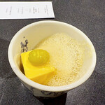 Japanese Soba Noodles 蔦 - アミューズの「銀杏と無のフラン 柚子と味噌香る泡」