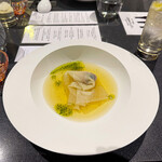 Japanese Soba Noodles 蔦 - 「寒師と春菊の生雲昆布鰹水に浮かべて〜三つ葉オイル〜」