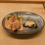 Sushi Shunsuke Asagaya - Steamed Abalone and An-kimo Inari Roll