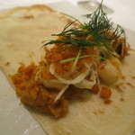 カンテサンス - 車と桜の海老クレープ3