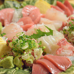 太鼓判亭 - 2014/12/22：刺身の盛り合わせ