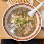 ラーメン 天 - Bセット（ラーメン(大盛)、ライス、餃子（7コ入））1,050円