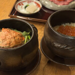 肉和食 月火水木金土日 - カニ土鍋ご飯といくら土鍋ご飯