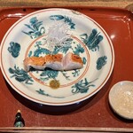 温石 - 〈焼き物②〉金目鯛の鱗焼き、実山椒醤油添え