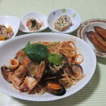 カフェ あぷりこっと  - シーフードペスカトーレ900円