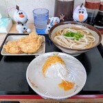 まるいち - 料理写真:かけ小＆おにぎり＆とり天　　570円